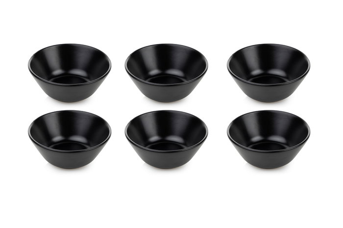 Hermia Juego de 6 Cuencos de Gres Cerámico Negro Hermia Juego de 6 Cuencos de Gres Cerámico Negro